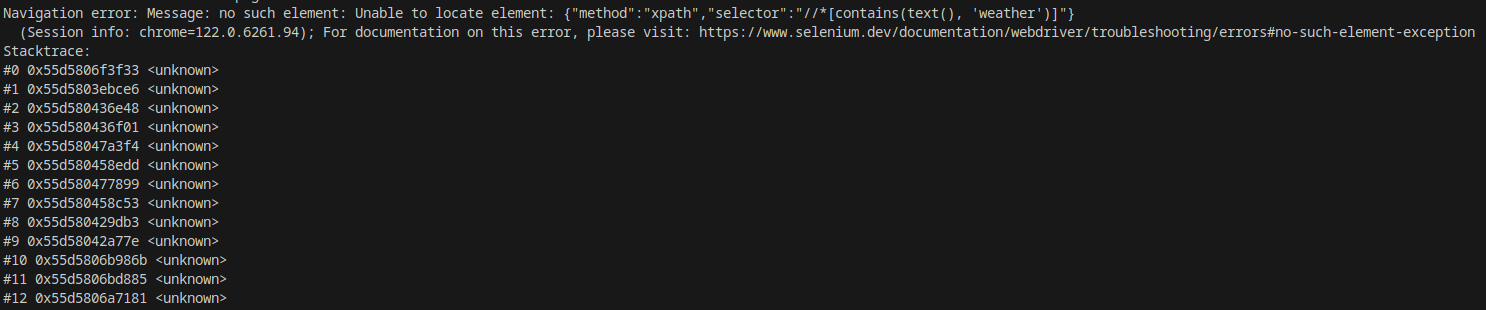 navigation errors